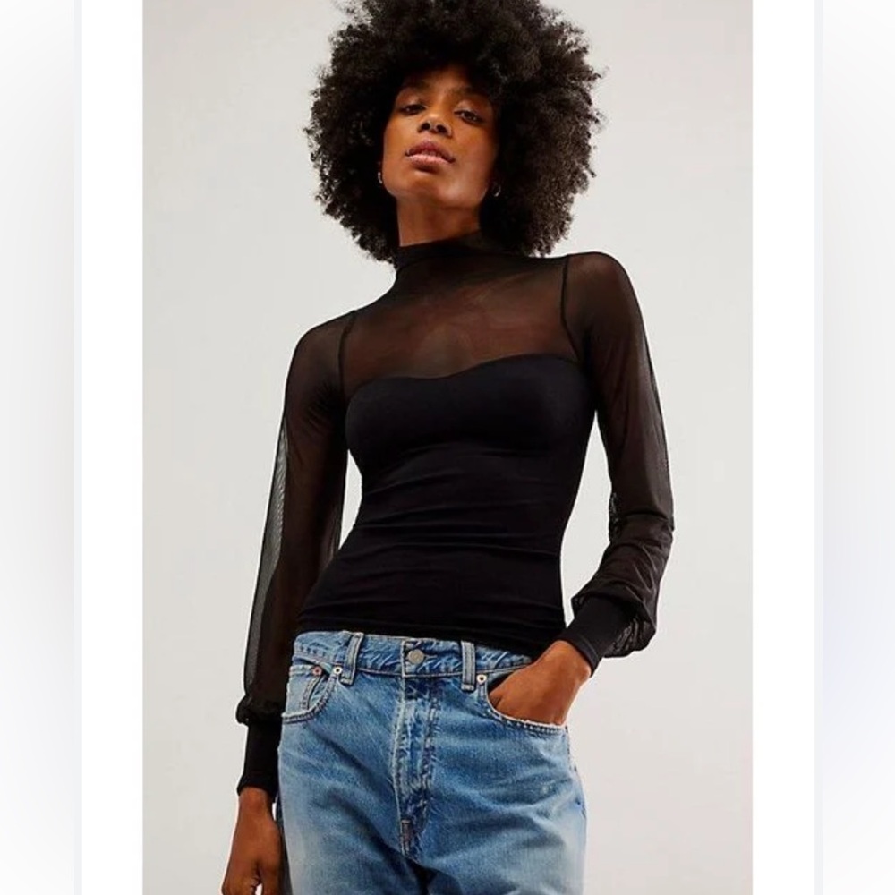 Free People Light Up Layering Top in Black
